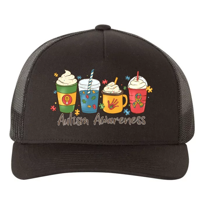 Autism Awareness Day Coffee Cups Yupoong Adult 5-Panel Trucker Hat