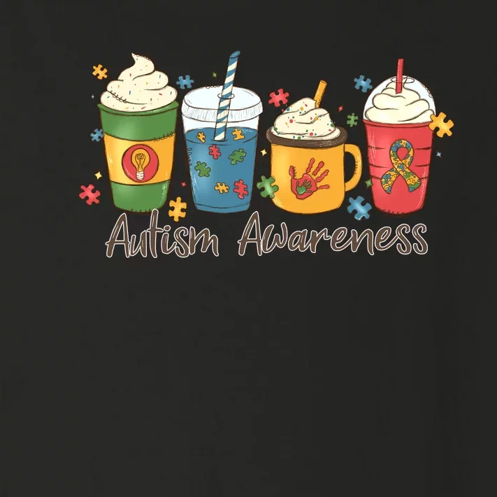 Autism Awareness Day Coffee Cups Toddler Long Sleeve Shirt