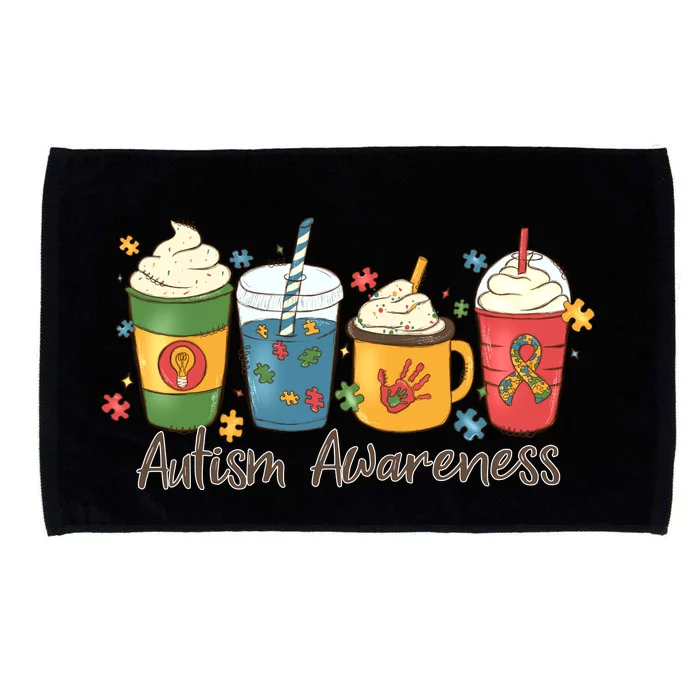 Autism Awareness Day Coffee Cups Microfiber Hand Towel