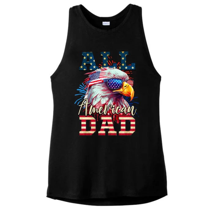 All American Dad Eagle Ladies Tri-Blend Wicking Tank