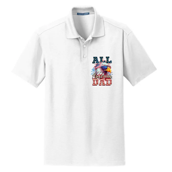 All American Dad Eagle Dry Zone Grid Performance Polo