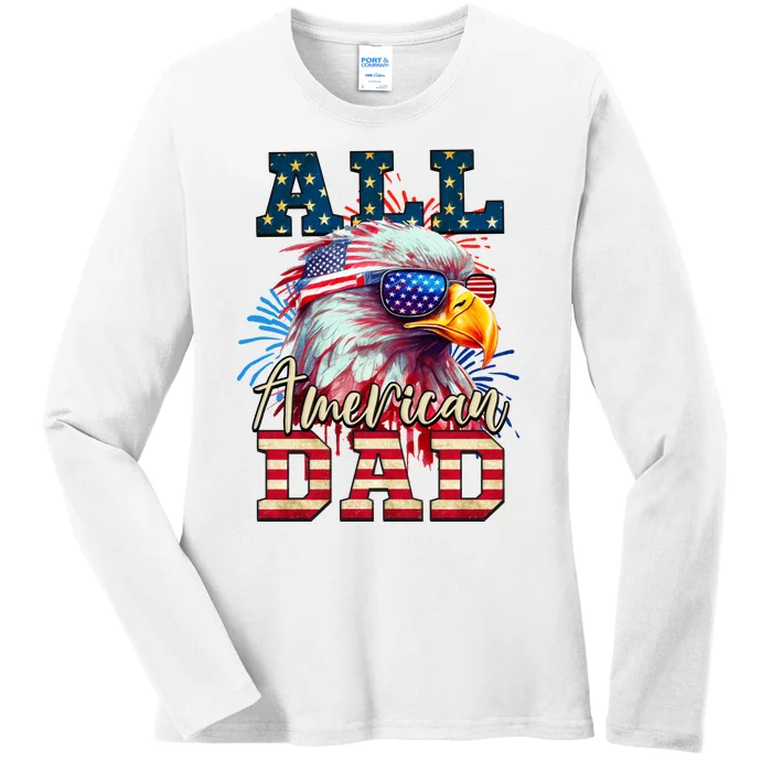 All American Dad Eagle Ladies Long Sleeve Shirt