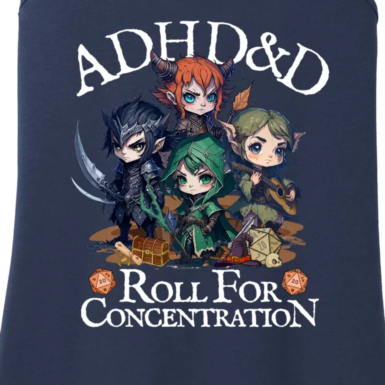 Adhddndadventurersrollforconcentration Ladies Essential Tank