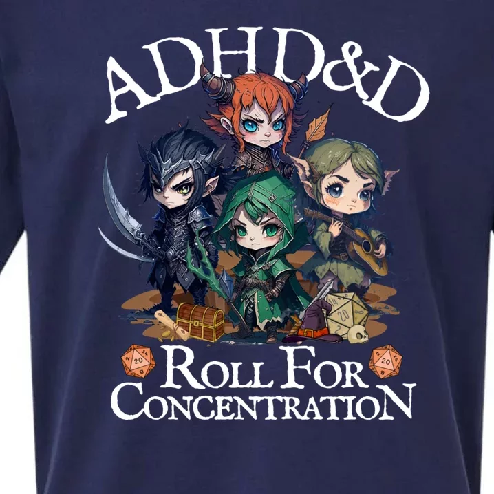 Adhddndadventurersrollforconcentration Sueded Cloud Jersey T-Shirt