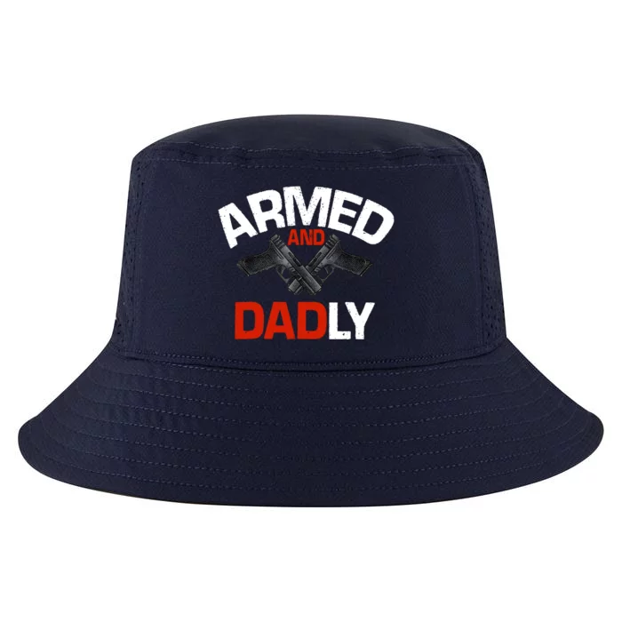 Armed And Dadly Funny Deadly Father Gifts For Fathers Day Cool Comfort Performance Bucket Hat