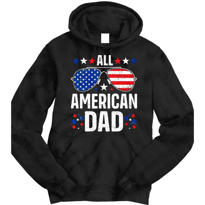 All American Dad 4th of July Father's Day Sunglasses Family Tie Dye Hoodie