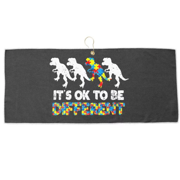 Autism Awareness DINOSAUR Gift It's Ok To Be Different Large Microfiber Waffle Golf Towel