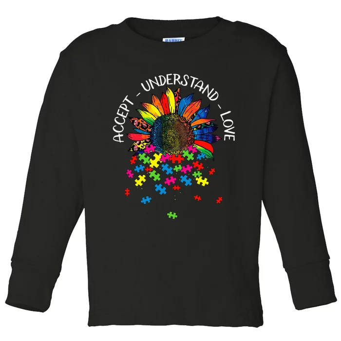 Autism Awareness Daisy Flower Accept Understand Love Toddler Long Sleeve Shirt