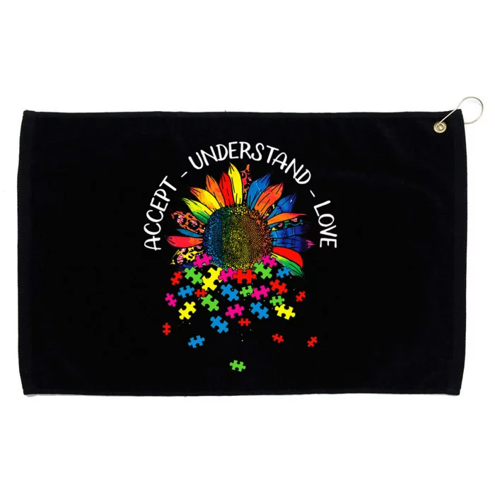 Autism Awareness Daisy Flower Accept Understand Love Grommeted Golf Towel