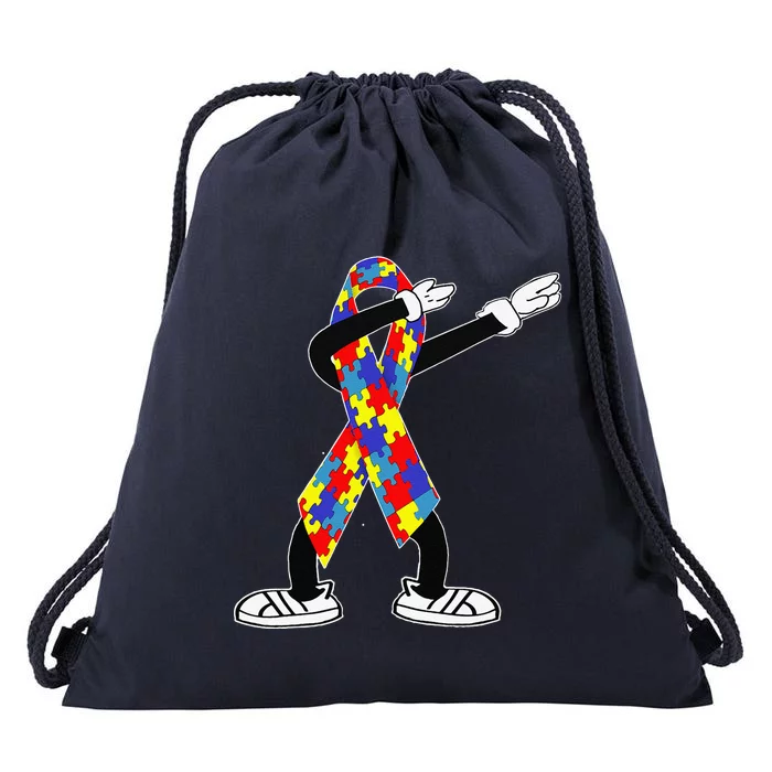 Autism Awareness Dabbing Puzzle Piece Love Dab Dance Drawstring Bag