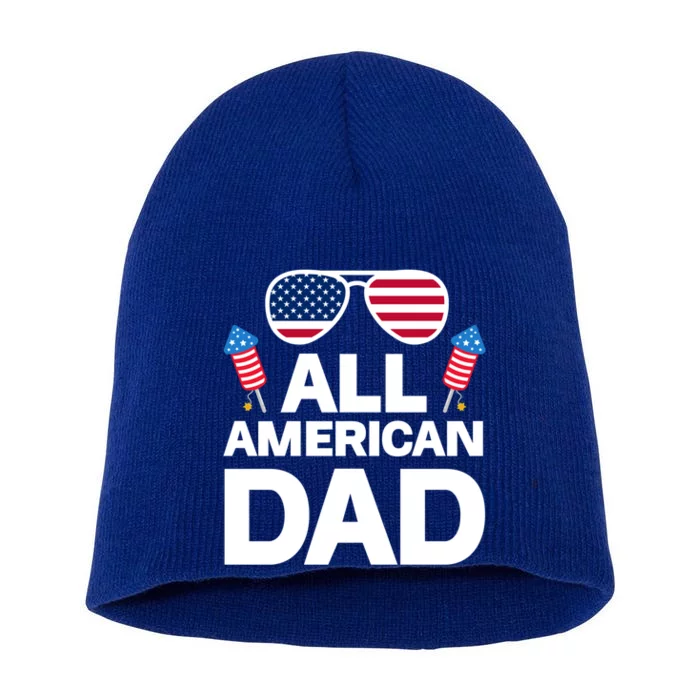 All American Dad American Dad Gift Short Acrylic Beanie