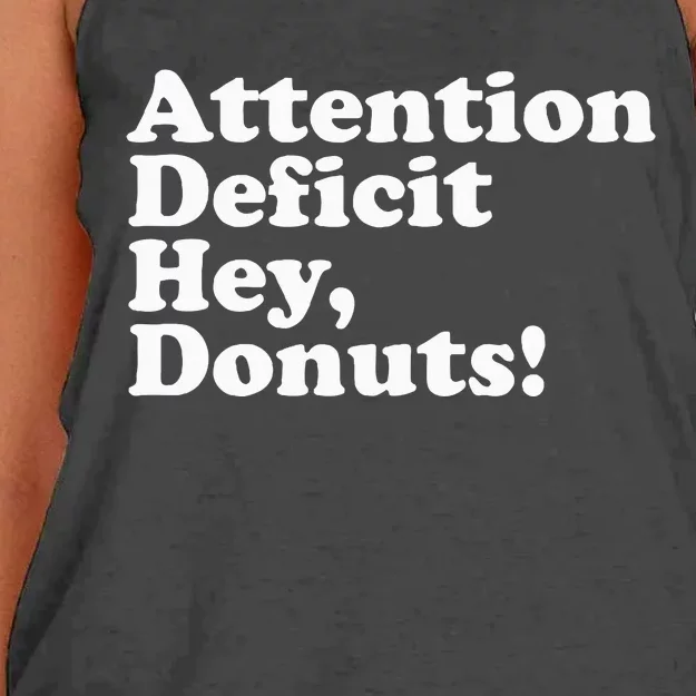 Adhd Attention Deficit Hey Donuts! Lt Women's Knotted Racerback Tank