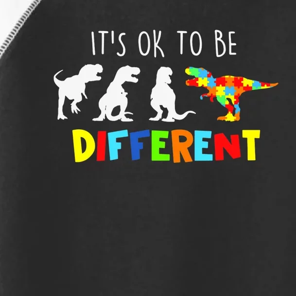 Autism Awareness Dinosaur Boys Its Ok To Be Different Toddler Fine Jersey T-Shirt