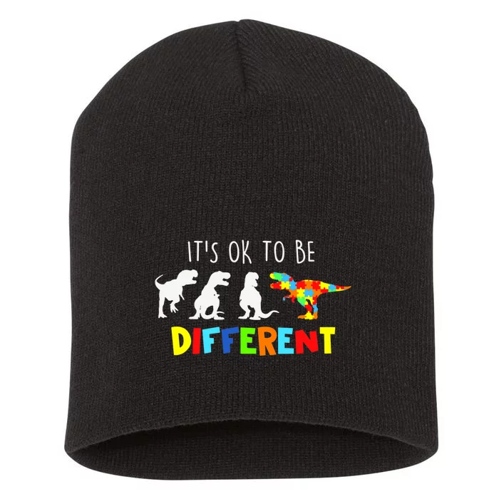 Autism Awareness Dinosaur Boys Its Ok To Be Different Short Acrylic Beanie