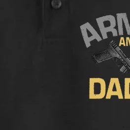 Armed And Dadly Deadly Father For Fathers Day Dry Zone Grid Performance Polo