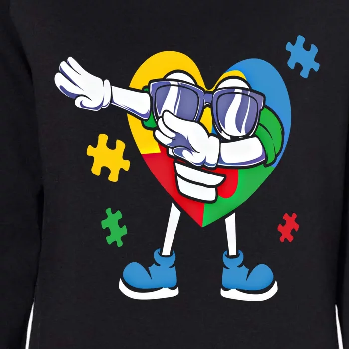 Autism Awareness Dabbing Puzzle Cool Gift Womens California Wash Sweatshirt