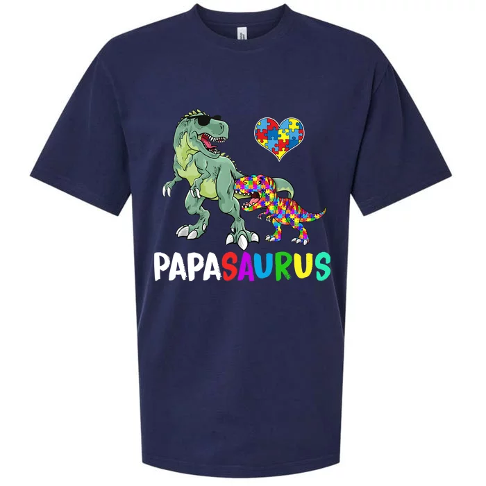 Autism Awareness Dinosaur Papasaurus Papa Sueded Cloud Jersey T-Shirt