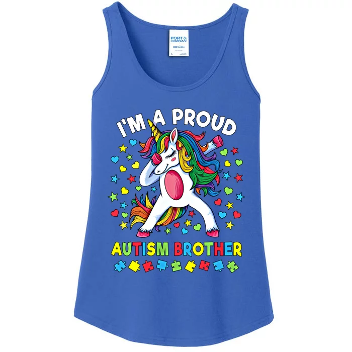 Autism Awareness Dabbing Unicorn Proud Autism Brother Gift Ladies Essential Tank