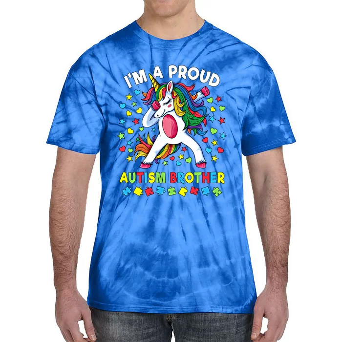 Autism Awareness Dabbing Unicorn Proud Autism Brother Gift Tie-Dye T-Shirt