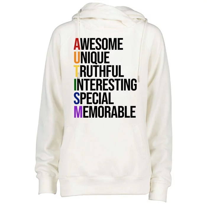 Autism Awesome Definition Womens Funnel Neck Pullover Hood