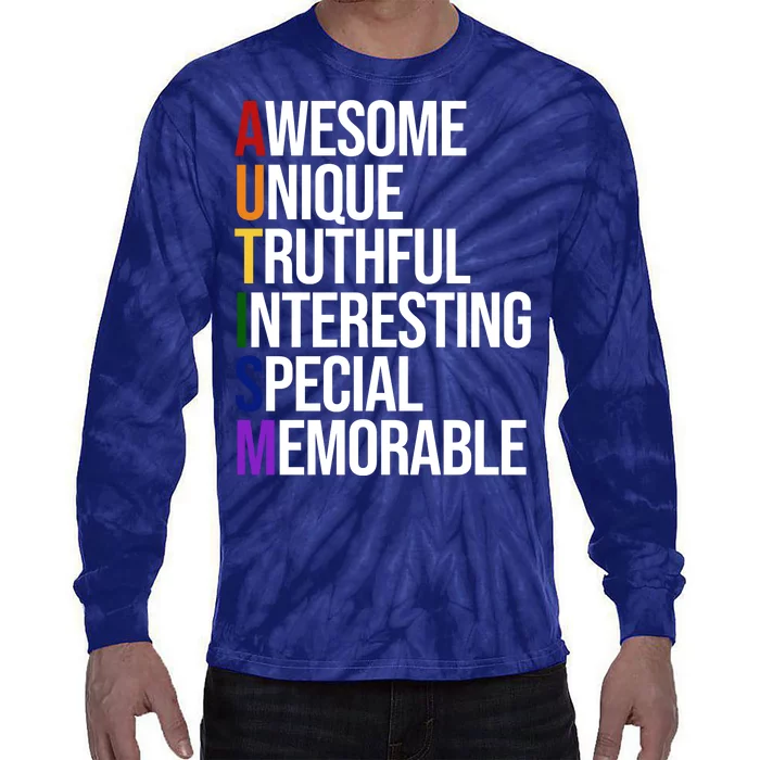 Autism Awesome Definition Tie-Dye Long Sleeve Shirt