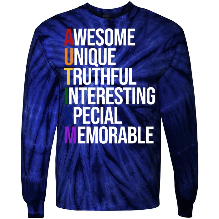 Autism Awesome Definition Tie-Dye Long Sleeve Shirt