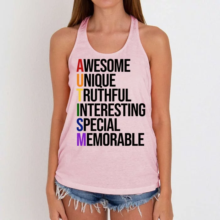 Autism Awesome Definition Women's Knotted Racerback Tank