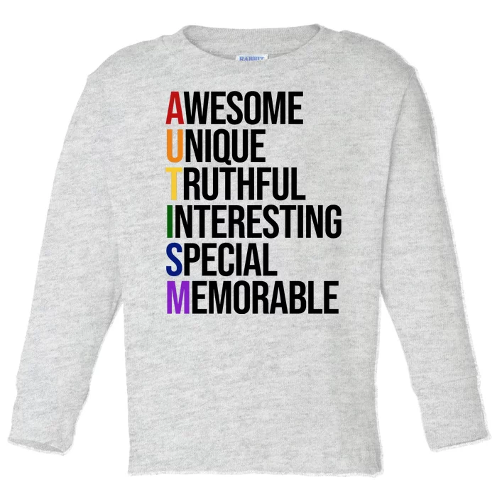 Autism Awesome Definition Toddler Long Sleeve Shirt