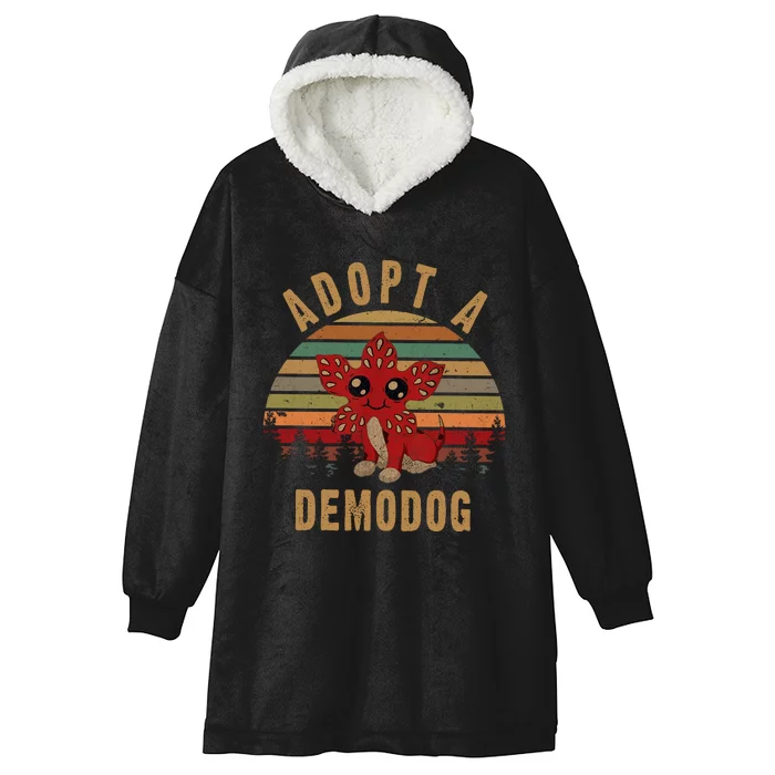 Adopt A Demodog Hell Fire Club Vintage Trending Upside Down Stranger Hooded Wearable Blanket