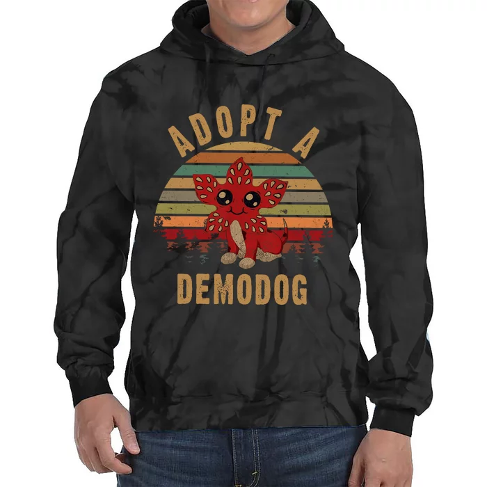 Adopt A Demodog Hell Fire Club Vintage Trending Upside Down Stranger Tie Dye Hoodie