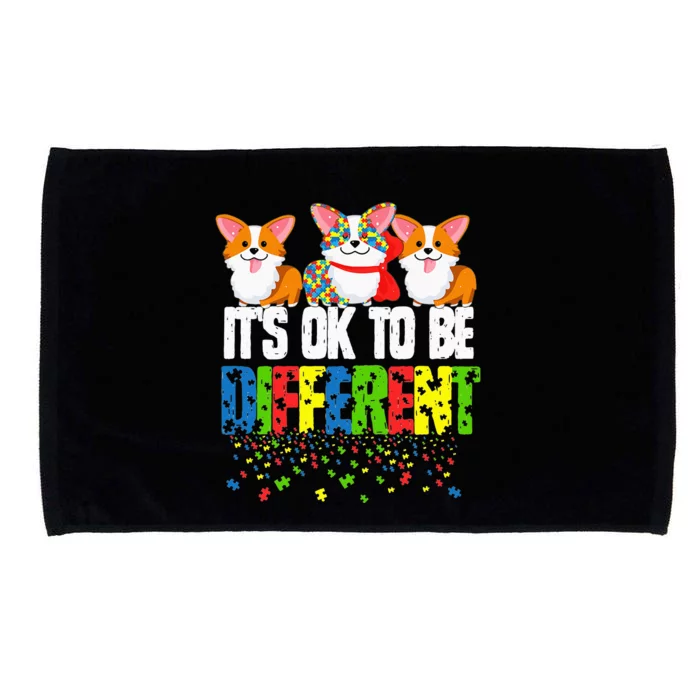 Autism Awareness Day Corgi It's Ok To Be Different Microfiber Hand Towel