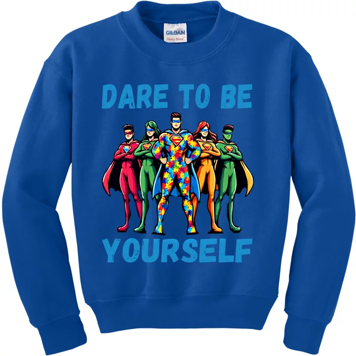 Autism Awareness Dare To Be Yourself Gift Kids Sweatshirt