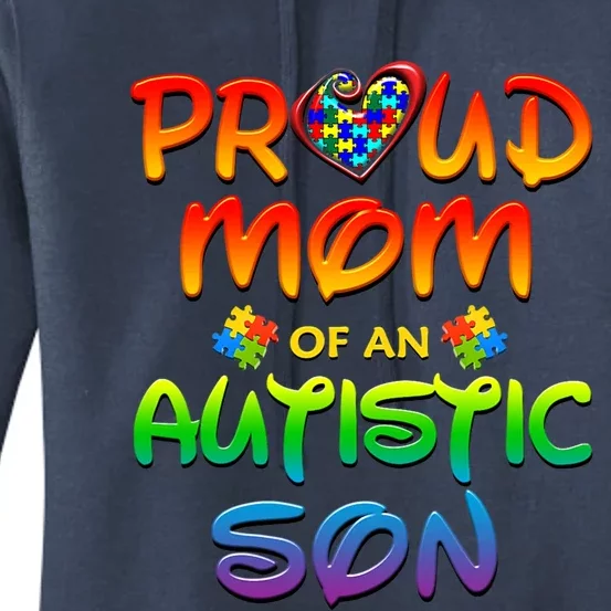 Autism Awareness Day Proud Mom Autistic Son Great Gift Women's Pullover Hoodie