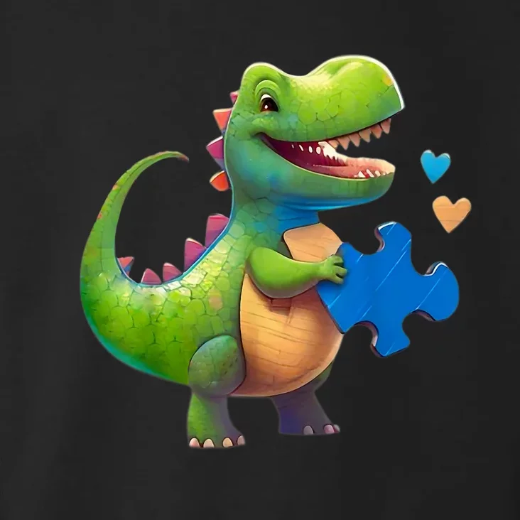 Autism Awareness Dinosaur Puzzle Piece Love Autistic Support Toddler Hoodie