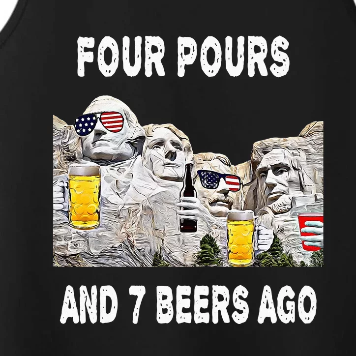 Abraham Abe Drinkin 4th Of July USA Funny Ben Drankin Performance Tank