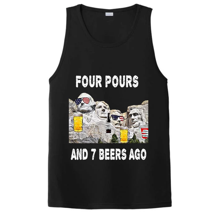 Abraham Abe Drinkin 4th Of July USA Funny Ben Drankin Performance Tank