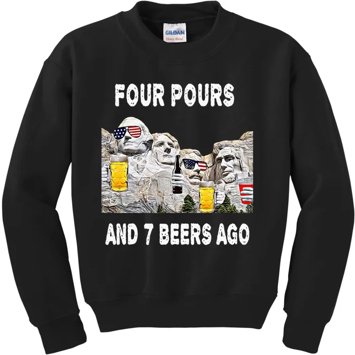 Abraham Abe Drinkin 4th Of July USA Funny Ben Drankin Kids Sweatshirt