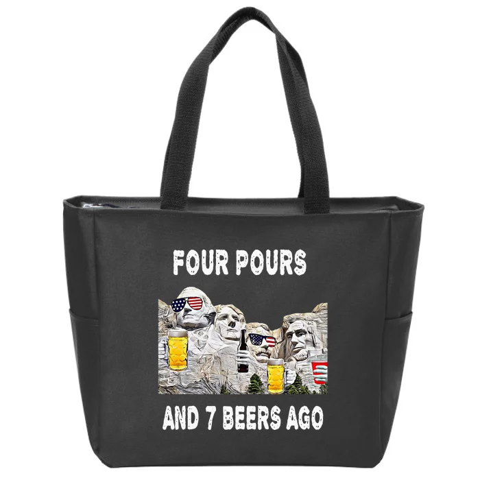 Abraham Abe Drinkin 4th Of July USA Funny Ben Drankin Zip Tote Bag