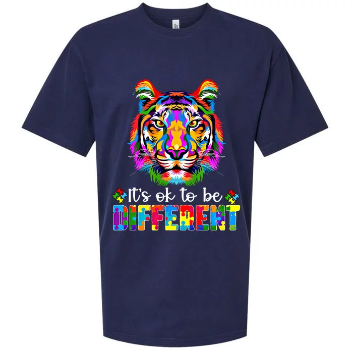 Autism Awareness Day ItS Ok To Be Different Colorful Tiger Meaningful Gift Sueded Cloud Jersey T-Shirt