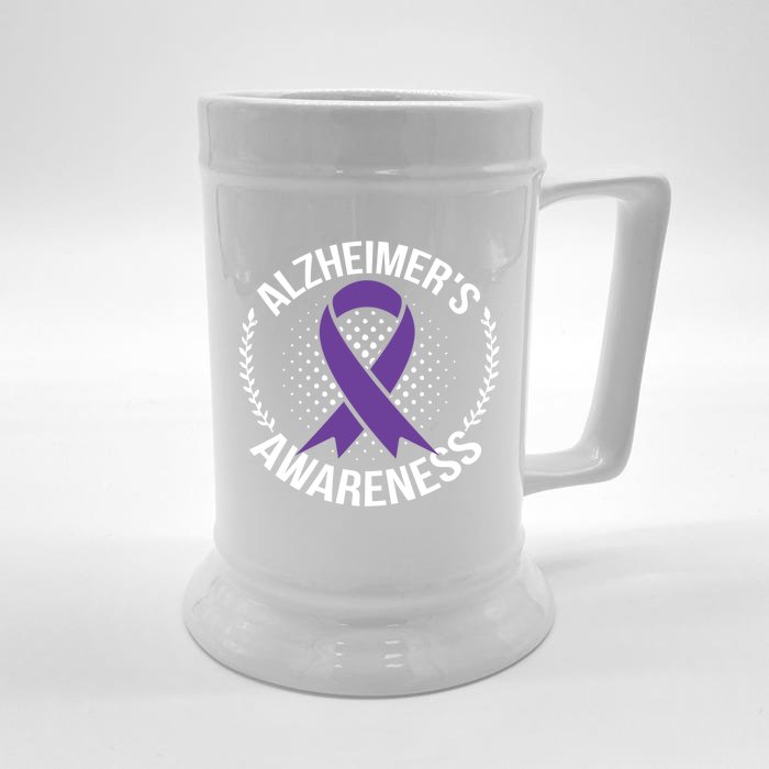 Alzheimers Awareness Detia Support Gift Front & Back Beer Stein