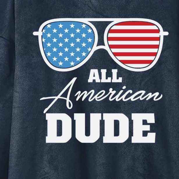 All American Dude Sunglasses Gift Hooded Wearable Blanket