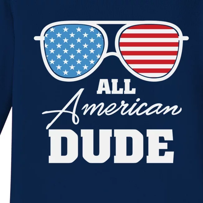 All American Dude Sunglasses Gift Baby Long Sleeve Bodysuit