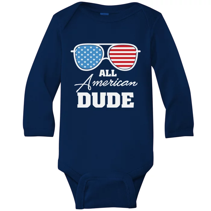 All American Dude Sunglasses Gift Baby Long Sleeve Bodysuit