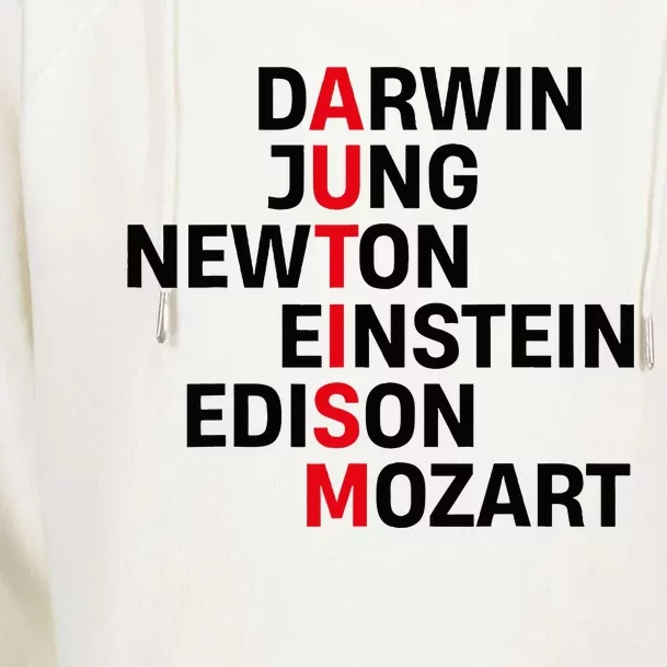 Autism Awareness Darwin Jung Newton Einstein Edison Mozart Womens Funnel Neck Pullover Hood