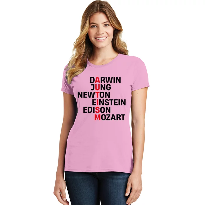 Autism Awareness Darwin Jung Newton Einstein Edison Mozart Women's T-Shirt