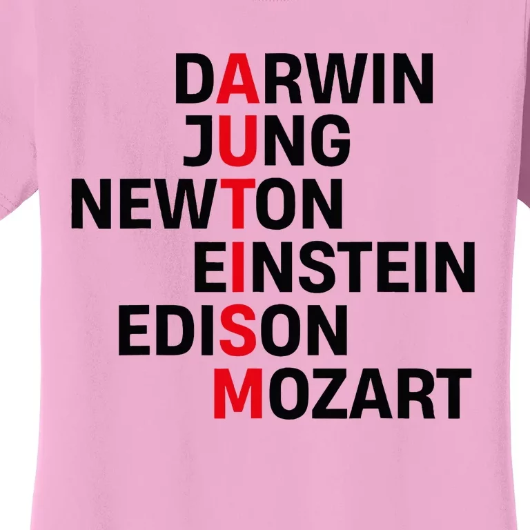 Autism Awareness Darwin Jung Newton Einstein Edison Mozart Women's T-Shirt