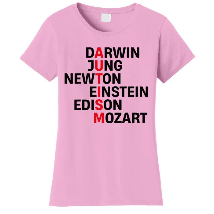 Autism Awareness Darwin Jung Newton Einstein Edison Mozart Women's T-Shirt