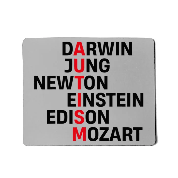 Autism Awareness Darwin Jung Newton Einstein Edison Mozart Mousepad