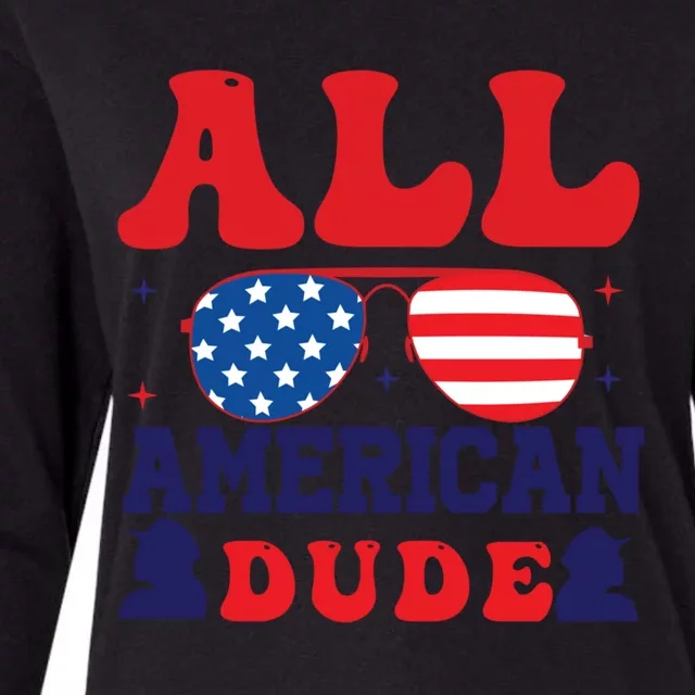 All American Dude 4th Of July Sunglasses Teens Meaningful Gift Womens Cotton Relaxed Long Sleeve T-Shirt