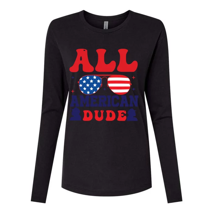 All American Dude 4th Of July Sunglasses Teens Meaningful Gift Womens Cotton Relaxed Long Sleeve T-Shirt